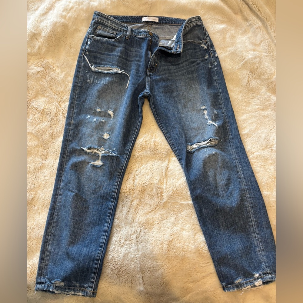 Flying Monkey Distressed blue jeans